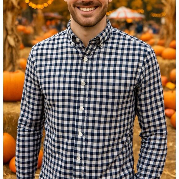 J Crew Shirt L Gingham Plaid Secret Wash Button Down Fall Black White - Picture 13 of 13